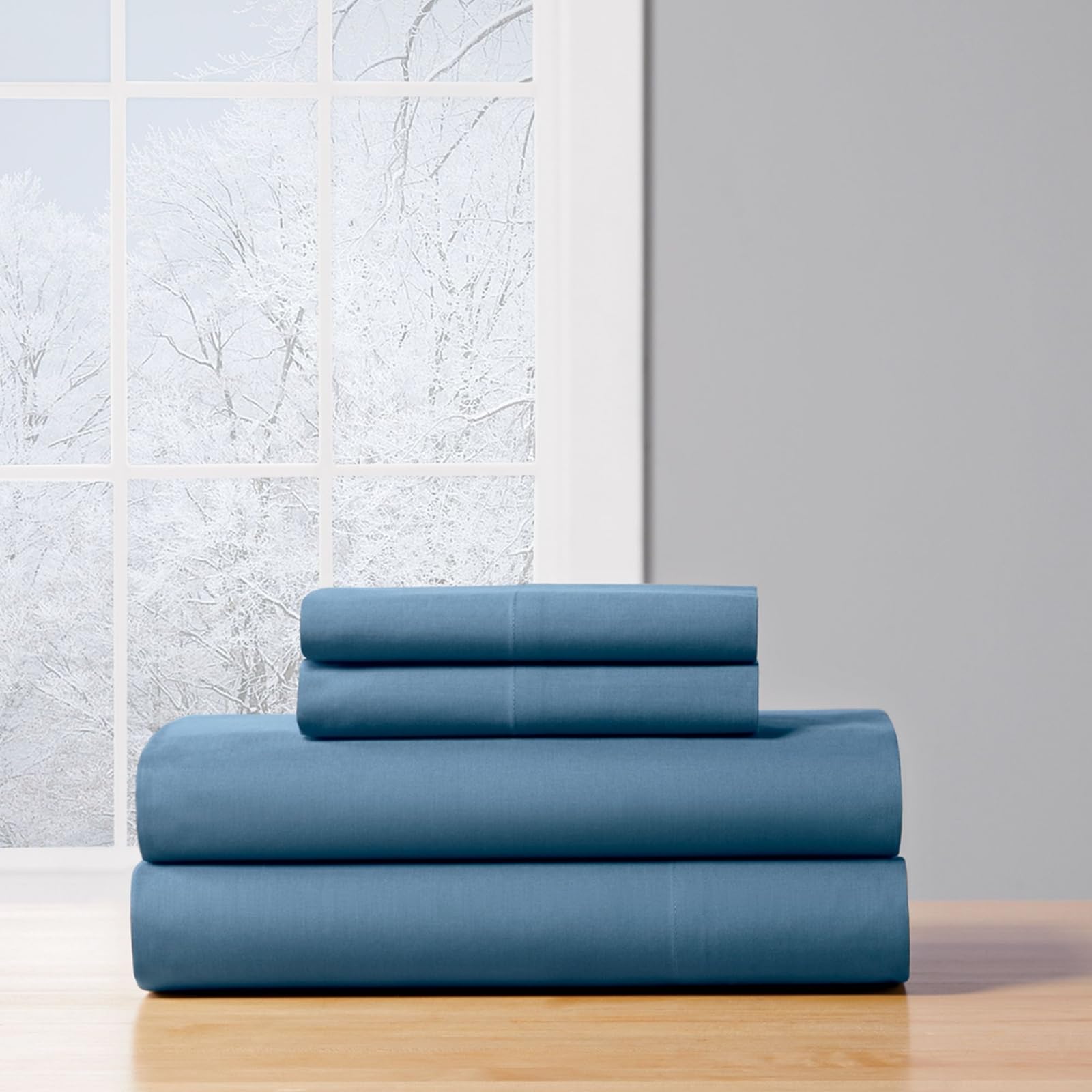 Stoneberry Home 100% Cotton Sheet Set with Fitted Sheet, Flat Sheet, and Pillowcases