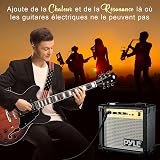 Pyle Guitare Electrique à Corps Semi-creux - Guitare- Kit Instrument Jazz Taille Complète de 106,2 cm avec Housse de Transport, Finition Mate et Sunburst - 7