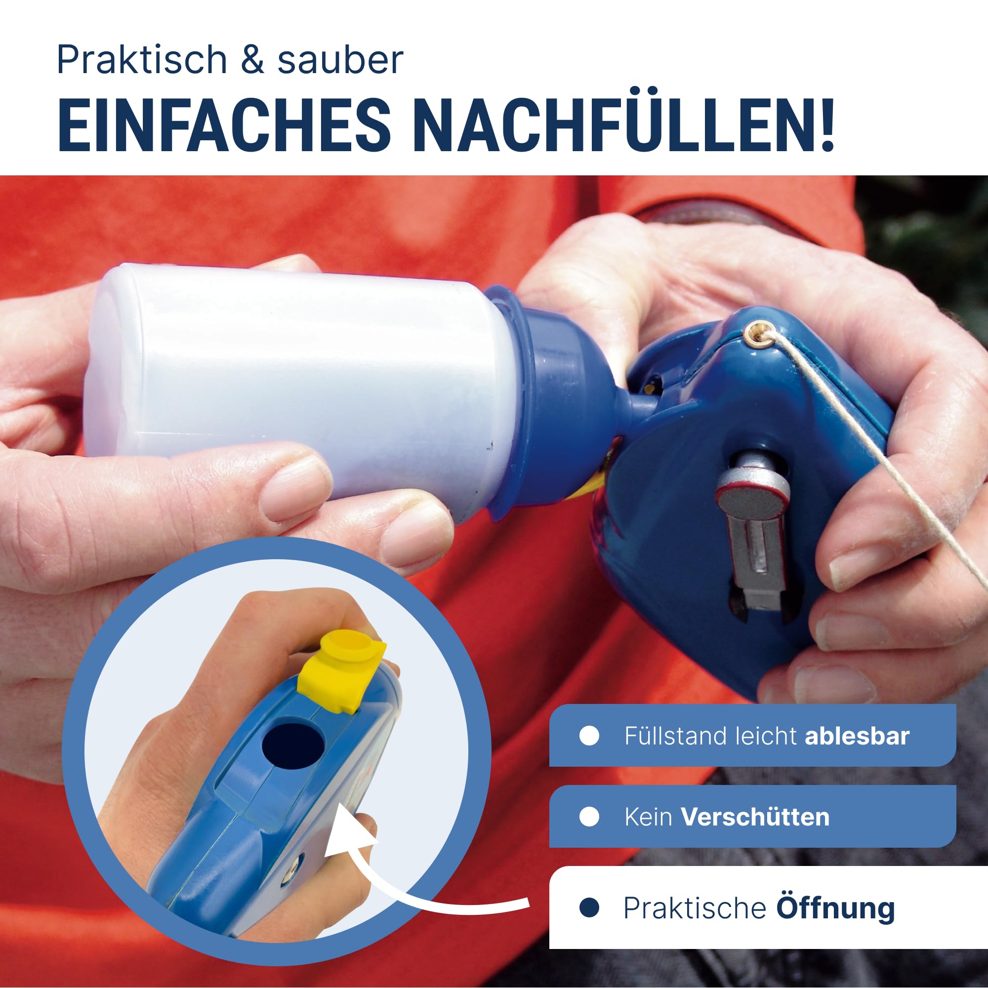 Kaufmann Schlagschnur Set Blau - 20m Markierschnur mit Kreide - schneller Schnureinzug - großes und robustes Aluminiumgehäuse