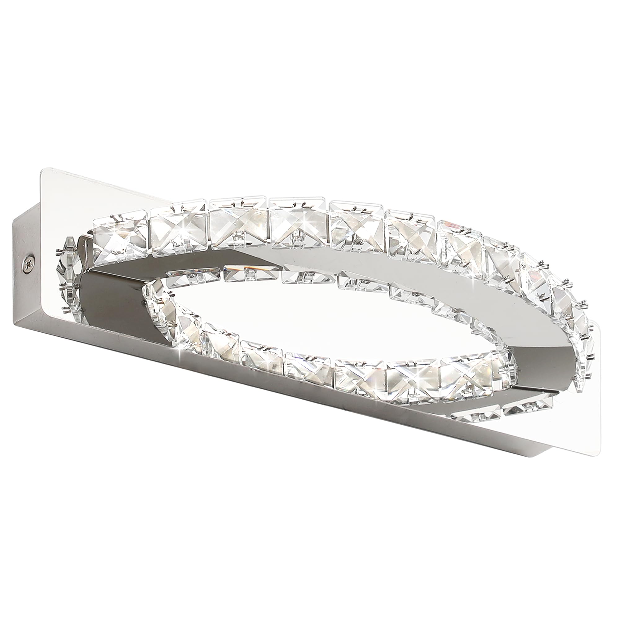 Lampada da specchio a LED 15 W 1080 lumen 4000 K con cristalli IP44 impermeabile 230 V cromata (50cm, Cromo)