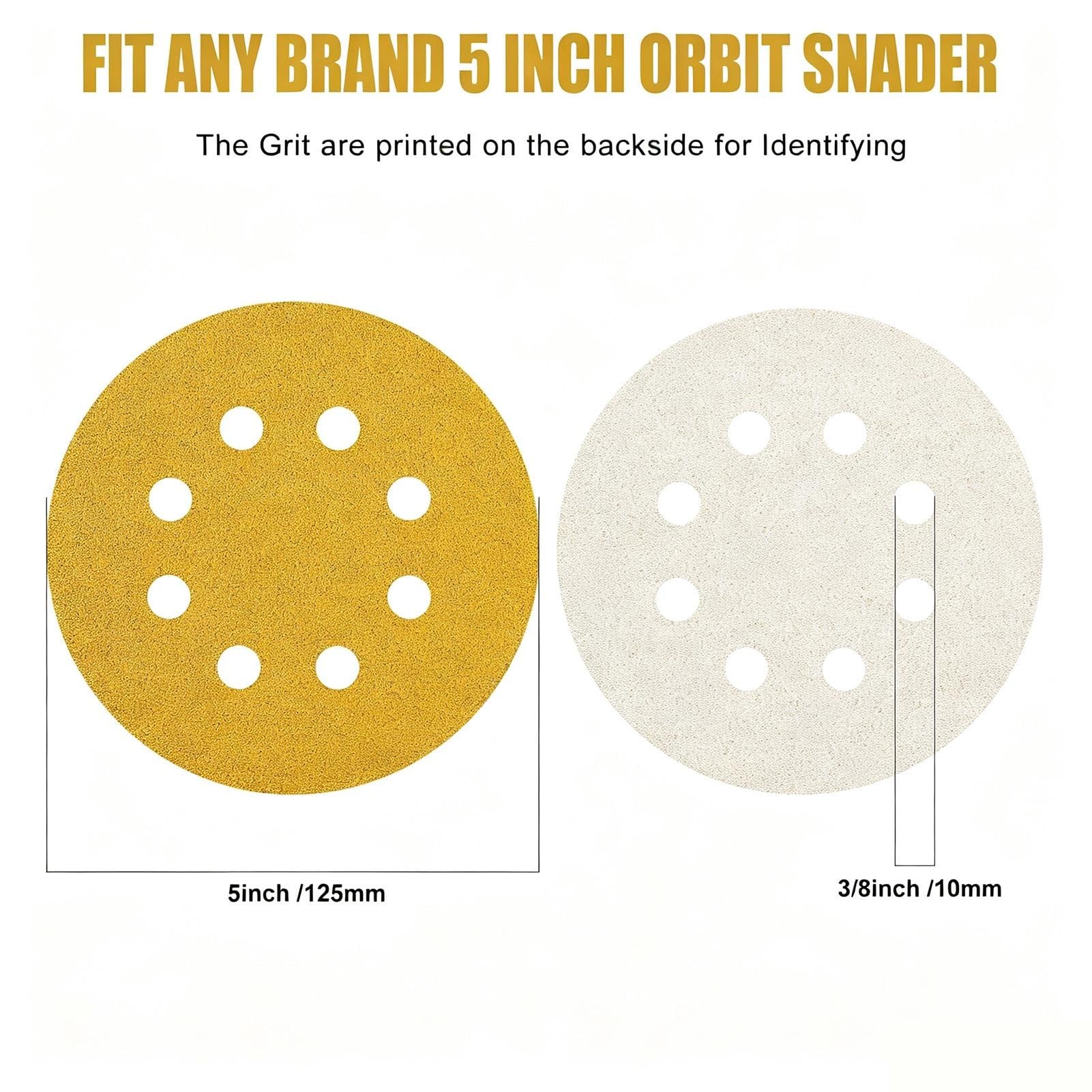 100 pièces Disques Abrasifs, grains 220# Grain Taille de 125mm Idéal