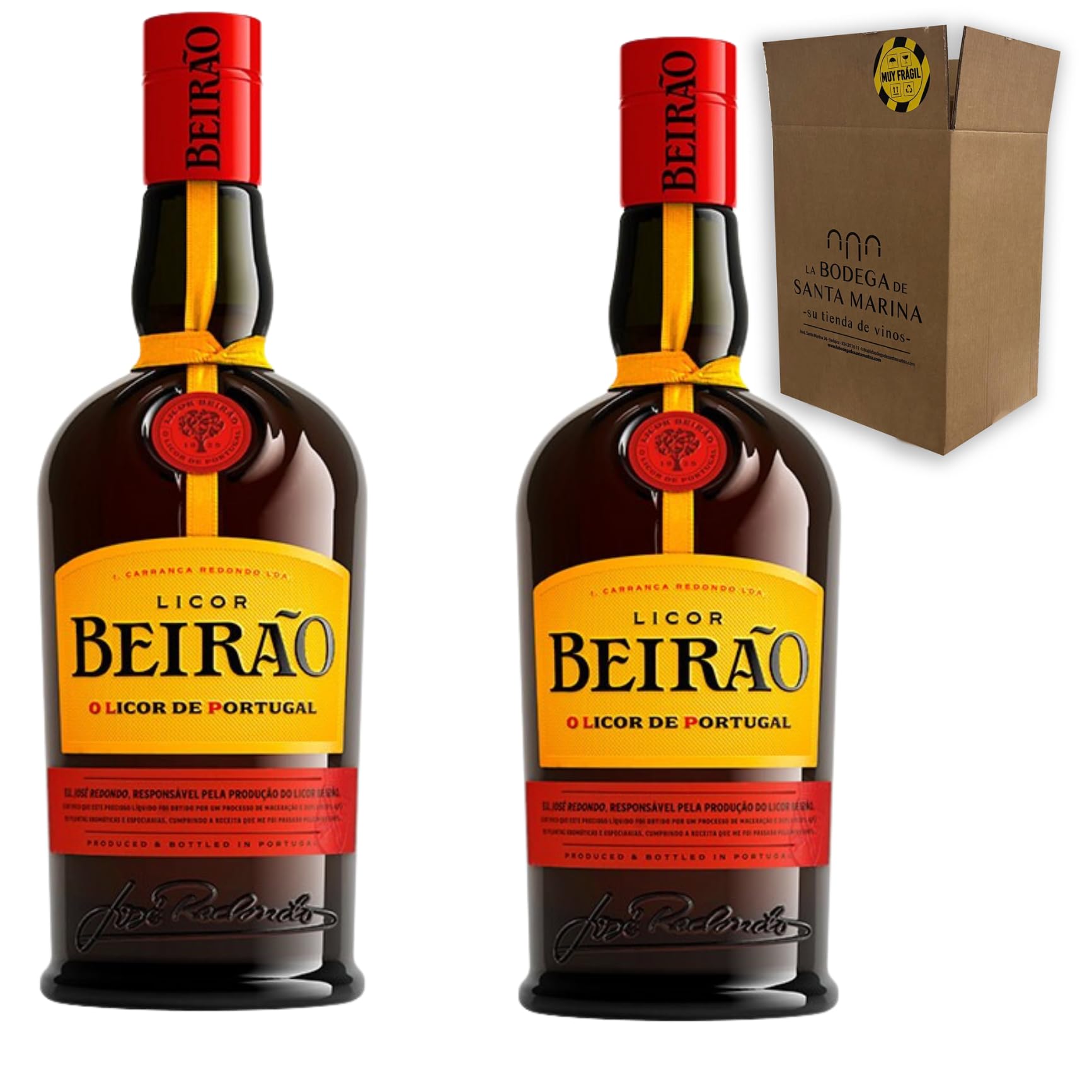 Licor Beirão | Licor Portugués Clásico | Sabor Dulce y Aromático con Hierbas y Especias | Perfecto para Cócteles o Disfrutar Solo | Pack 2 Botellas 70cl