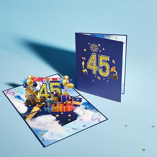 Miniatura 5 de Magic Ants Tarjeta de cumpleaños número 45 y aniversario, tarjeta de feliz cumpleaños 45 para mujeres, hombres, esposa, marido, mamá, papá, ella,