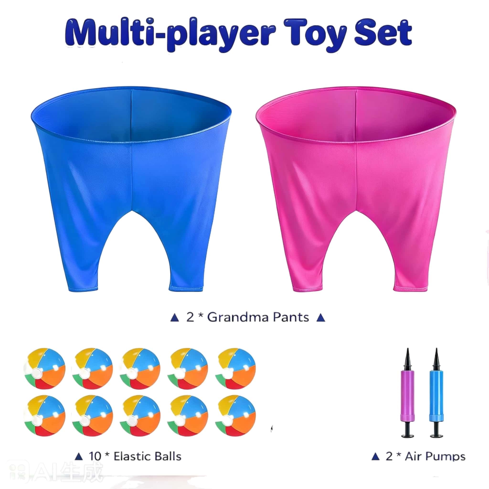 Granny Pants Yard Game per adulti e bambini, gioco di palla rimbalzante con 10 palle, 2 pompa