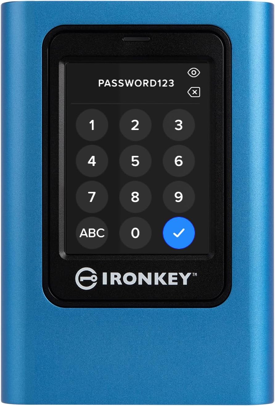 IronKey Vault Privacy 80 1.92TB External SSD | FIPS 197 | XTS-AES 256GB Encrypted | Touch Screen PIN | Secure Data Protection | IKVP80ES/1920G
