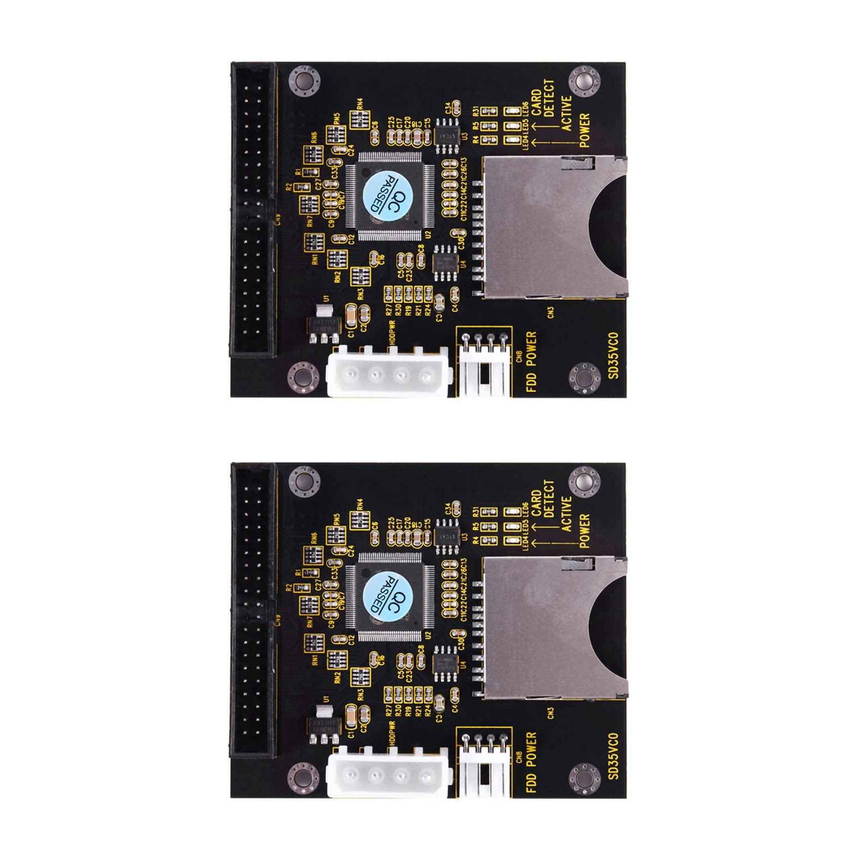 2 x SD SDHC SDXC MMC Card to IDE 40Pin 3.5 Pollice Adapter