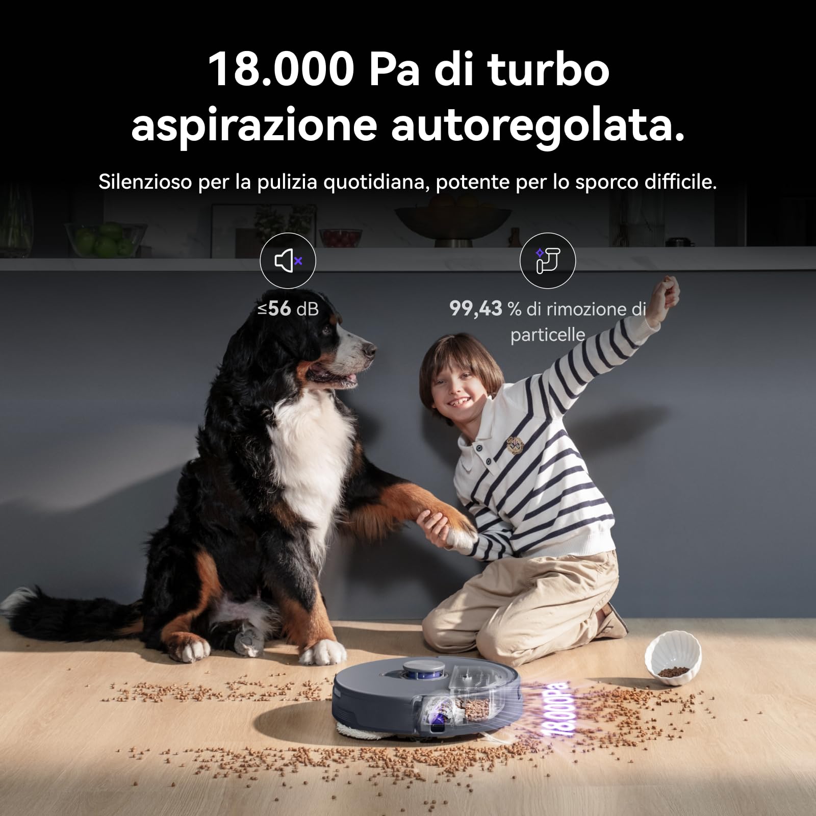 NARWAL Freo Z10 Ultra, Robot Aspirapolvere, Potenza di Aspirazione 18000 Pa, Estensione Mocio Dinamica, Sistema Anti-aggrovigliamento, Pulizia Intelligente con Separazione Umido e Secco