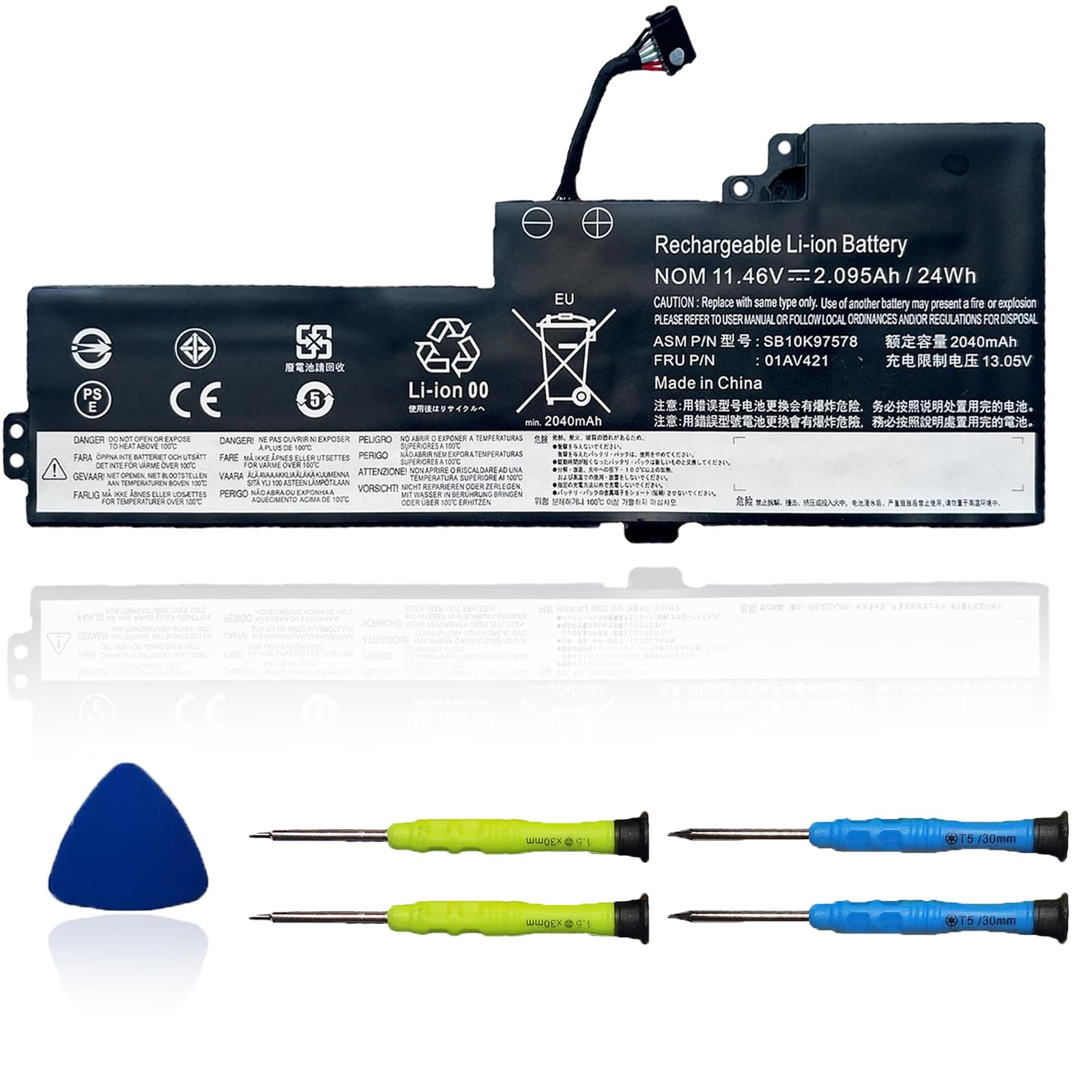 OUWEE SB10K97578 01AV421 Laptop Battery Compatible with Lenovo ThinkPad A475 A485 T470 T480 TP25 Series Notebook 01AV489 01AV420 SB10K97577 01AV419 SB10K97576 11.46V 24Wh 2095mAh