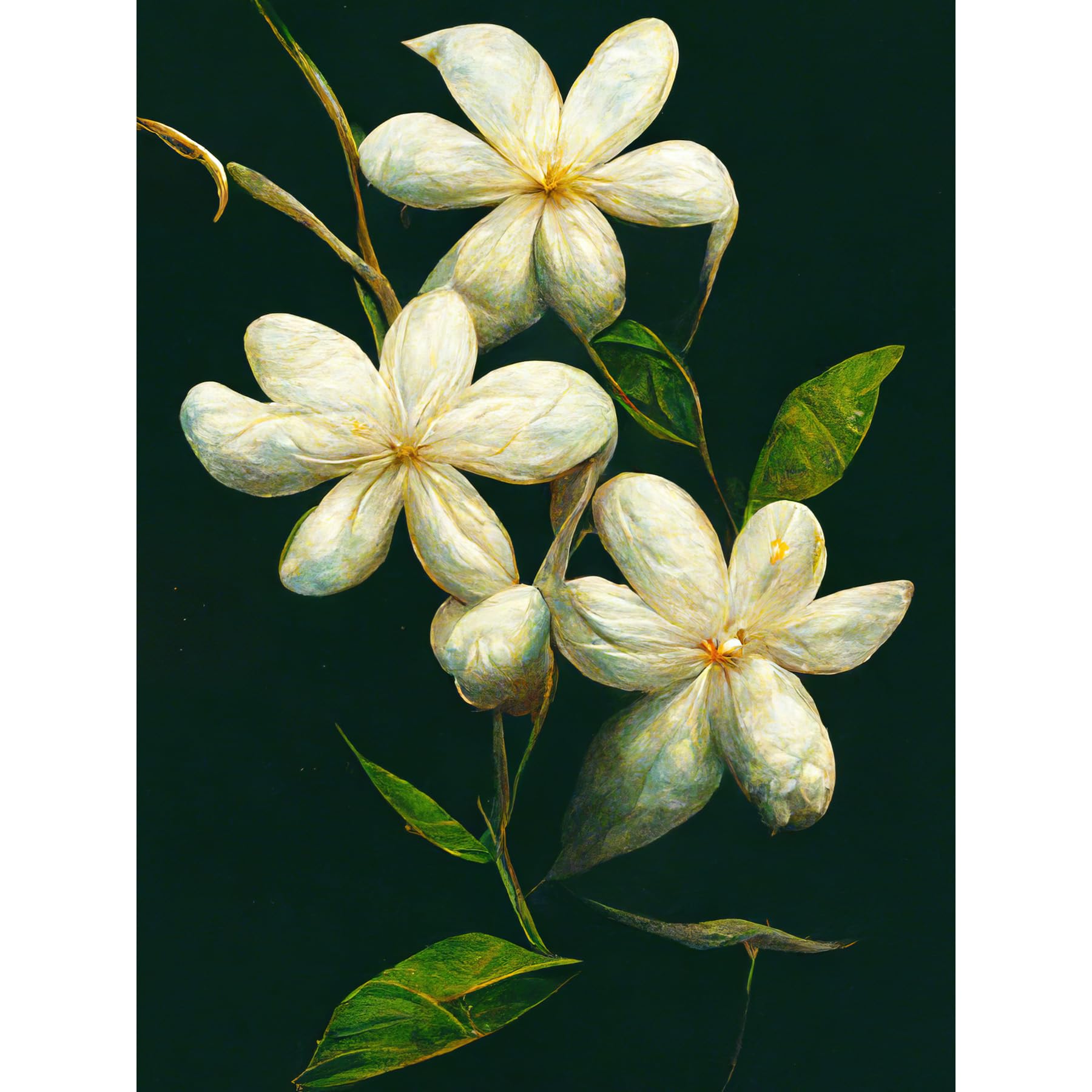 Jasmine Flower Paintings Jasmine Flowers Field, An Art Print By Astri