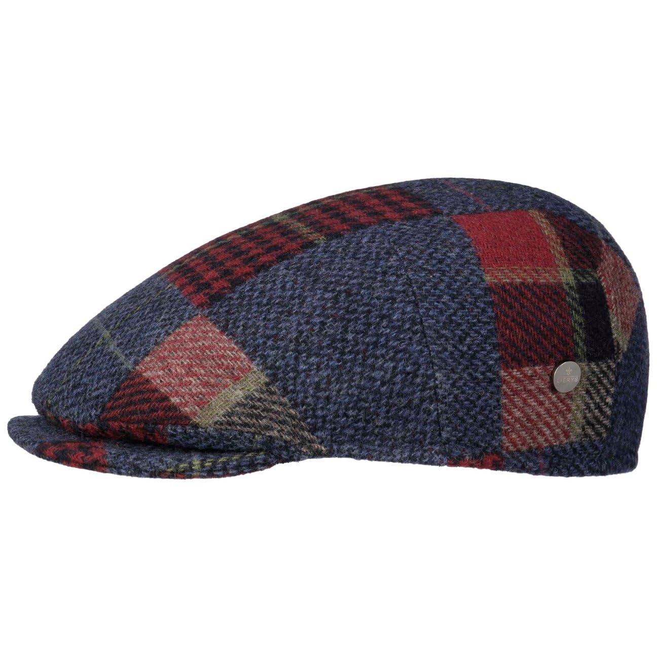 LIERYS Capri Merino Patchwork Flatcap Schirmmütze Made in Italy Damen Herren Herbst Winter