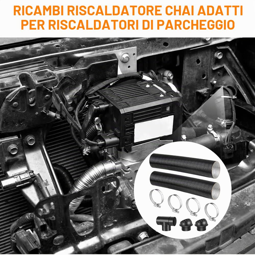 75mm Condotto del Tubo di Riscaldamento, Tubos per Riscaldamento Auto, Riscaldatore Condotto T Tubo Presa Scarico dell'aria Calda per Webasto Eberspacher