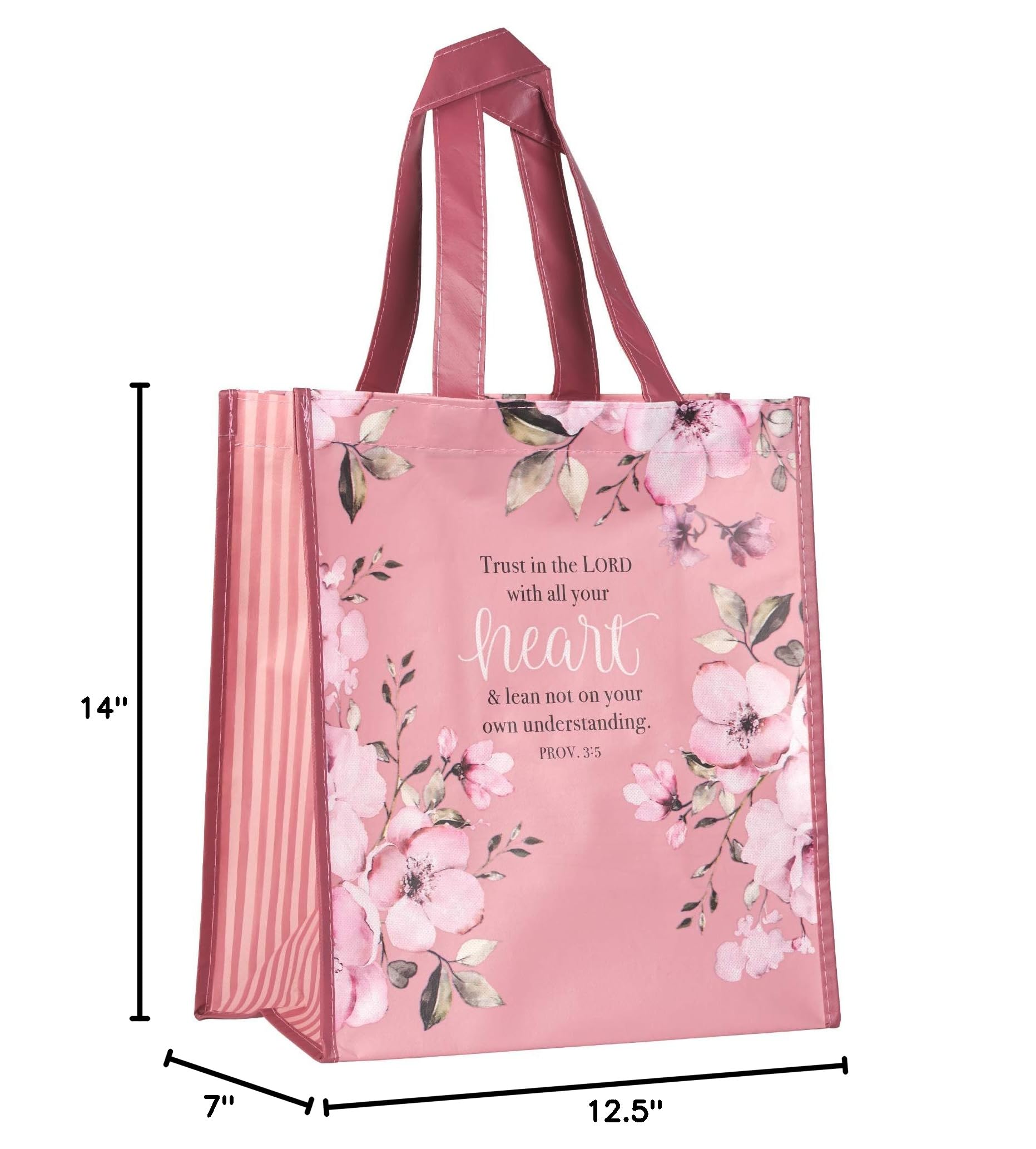 Trust in the Lord Tote Bag, Proverbs 3:5, Heart Collection