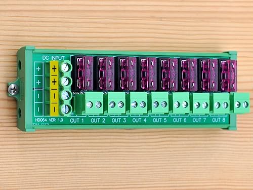 Miniatura 8 de Bloque de terminales enchufable de montaje por tornillo CC 5-32V de 8 canales para distribución de energía con módulo de fusibles, HCDC HD064RP