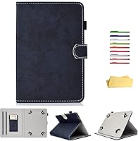 Vista 9 de Funda universal de 7 pulgadas para tabletas, funda de piel sintética con bolsillo para tarjetero para Samsung Galaxy Tab A 7.0, Tab 3/E Lite 7, Tab