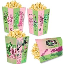 24pcs Witch theme Party Popcorn Boxes ,Green and Pink Popcorn Treat Boxes Dessert Cookie for Birthday Party Decorations