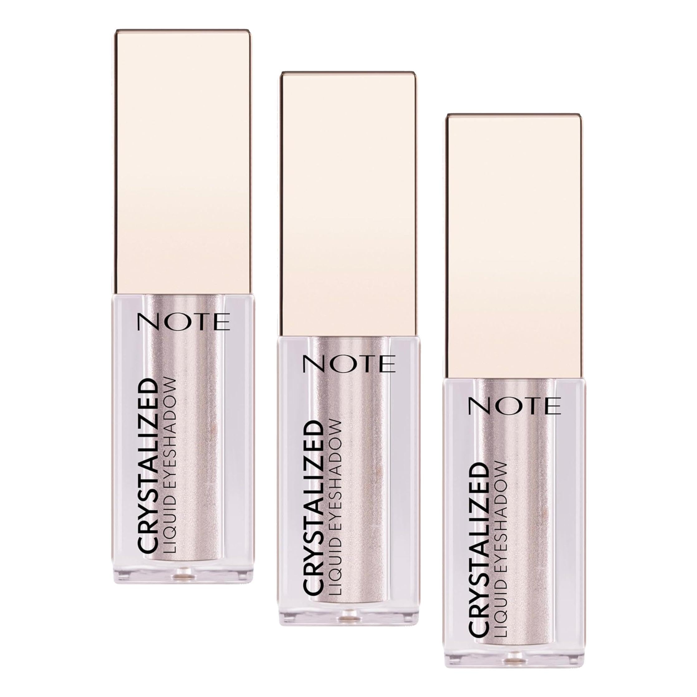 Note Cosmetics Crystalized Liquid Eyeshadow Likit Metalik Göz Farı, 06 Moonstone (3 paketi)