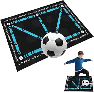 Home-X Football Training Mat, 90x60cm Soccer Mastery Skills Football Footstep Training Mat, Non-Slip Indoor/Outdoor System for Dribble, Ball Control & Stress Relief, Perfect for Boys, Teens, Adults