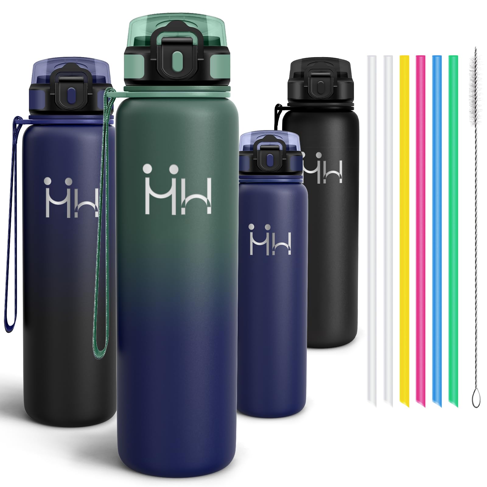 Motswedi Insulated Water Bottle, 1000 ml, Stainless Steel Water Bottle, Reusable, Thermal Bottle, BPA Free, Water Bottles – Dark Green & Dark Blue