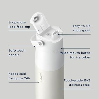 Hydrated Cheer Gift Set - LARQ Pitcher PureVis 1.9L, Self-Cleaning UV Water Filter Pitcher for Tap and Drinking Water + Swig Top 34oz, Insulated Water Bottle with Built-in Silicone Handle