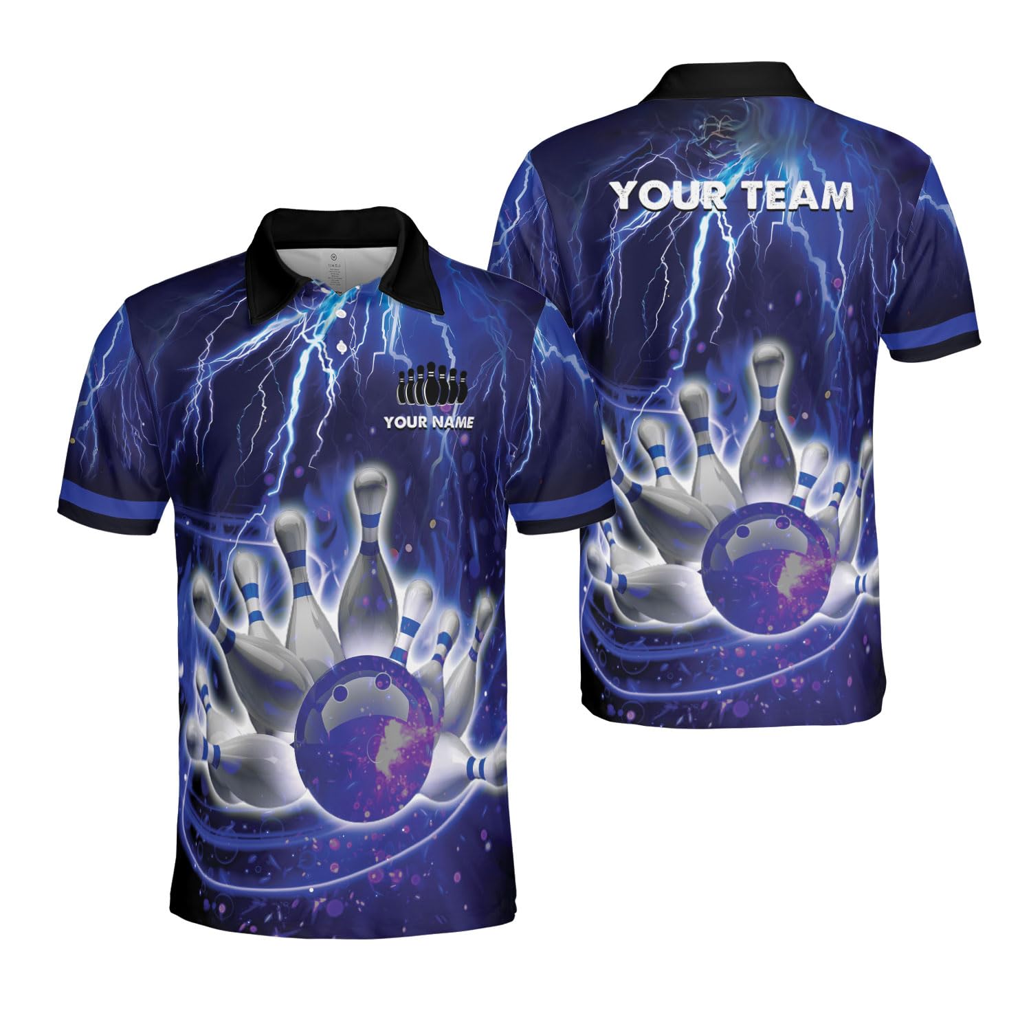 Ligthuy Personalized Name Bowling Polo Shirts 3D for Men and Women, Bowling Shirt, Bowling Shirts for Men Team Bowling Shirt (POLOBL15)