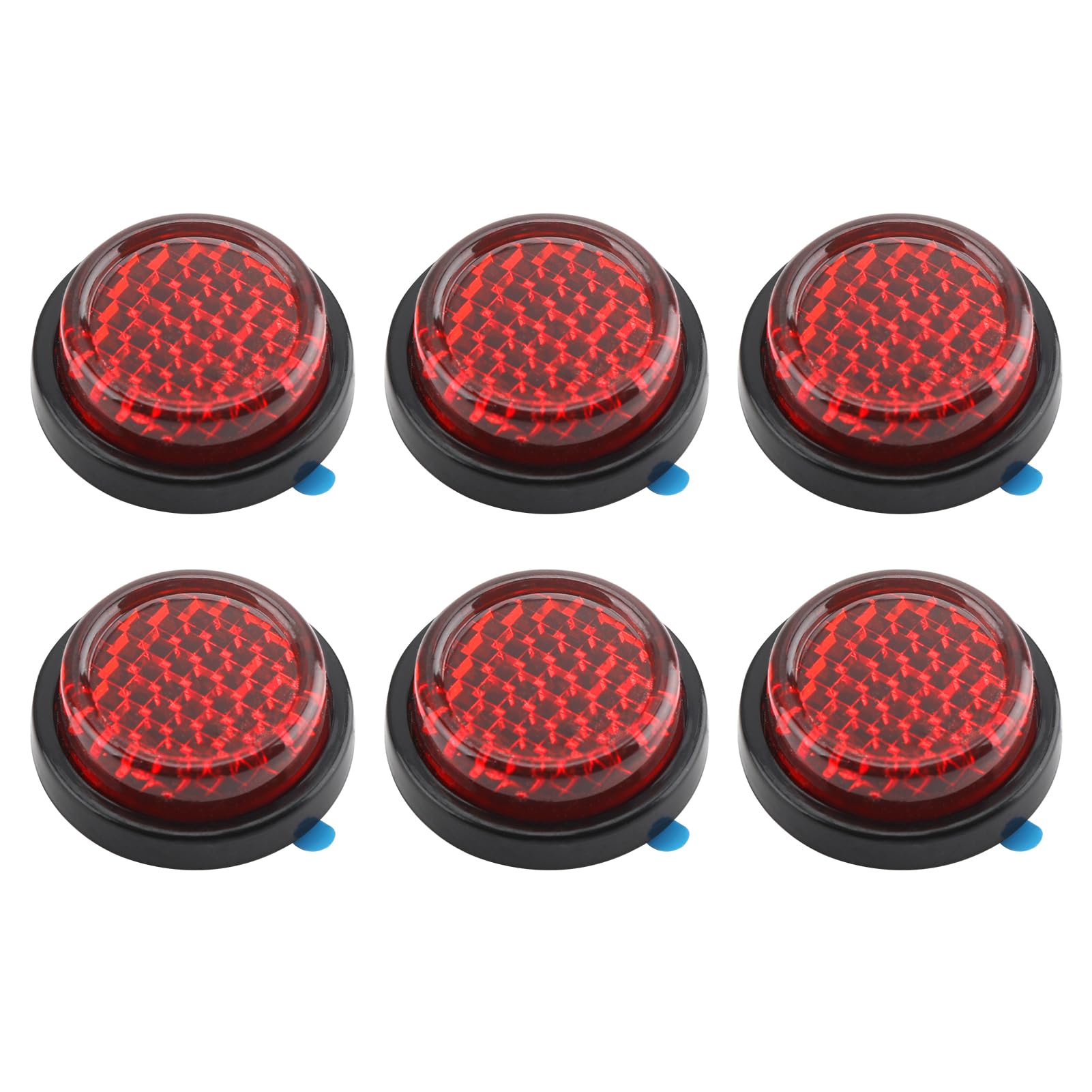 6PCS Red Round Reflectors, Self Adhesive License Plate Safety Reflector Stick-on Circular Rear Reflector Accessories for Motorcycle Electric Vehicle Bicycle Trailer Caravan Lorry
