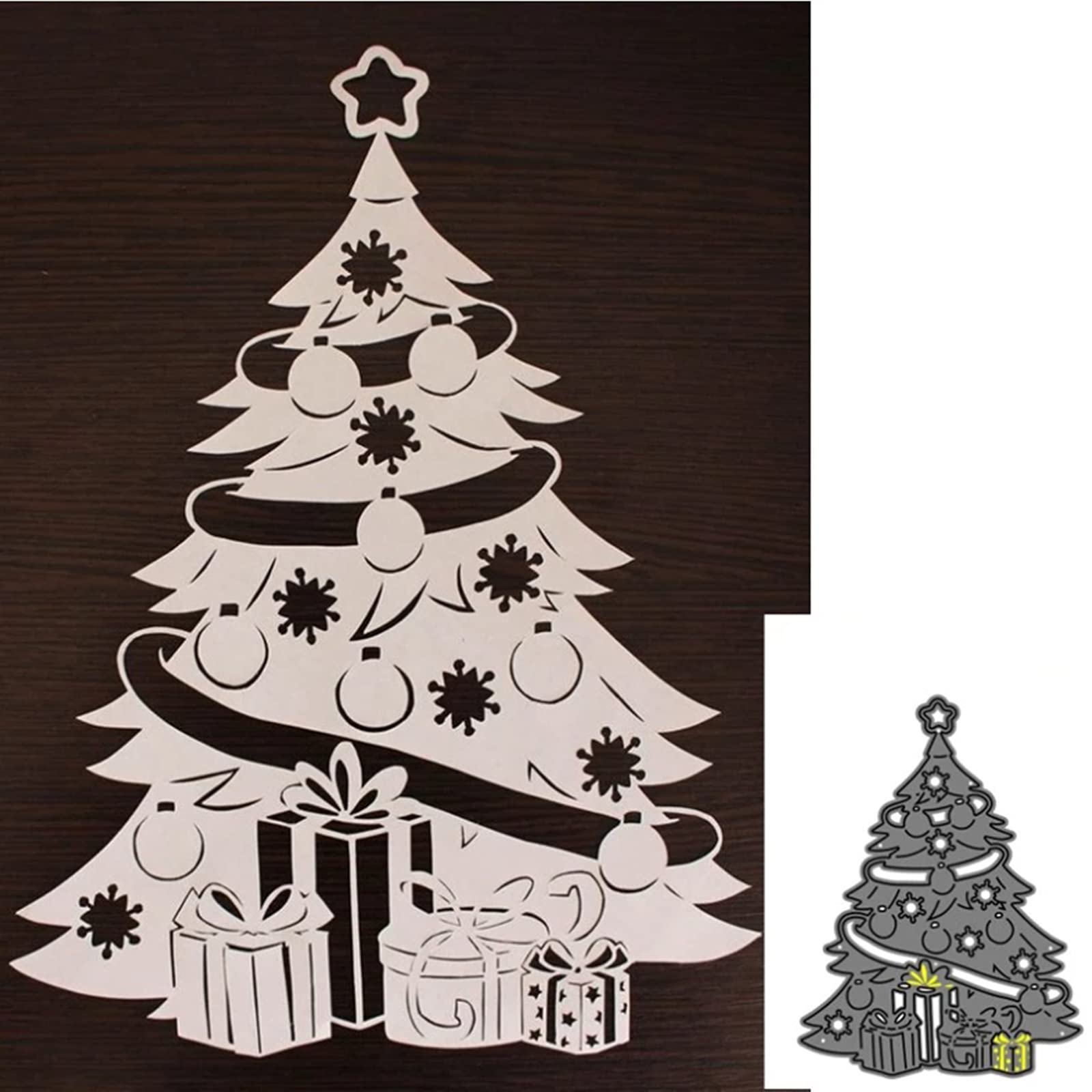 Matrices de découpe en métal pour décoration de sapin de Noël, cartes cadeaux de Noël, pochoirs de découpe pour bricolage, scrapbooking, album, gaufrage décoratif, fabrication de cartes