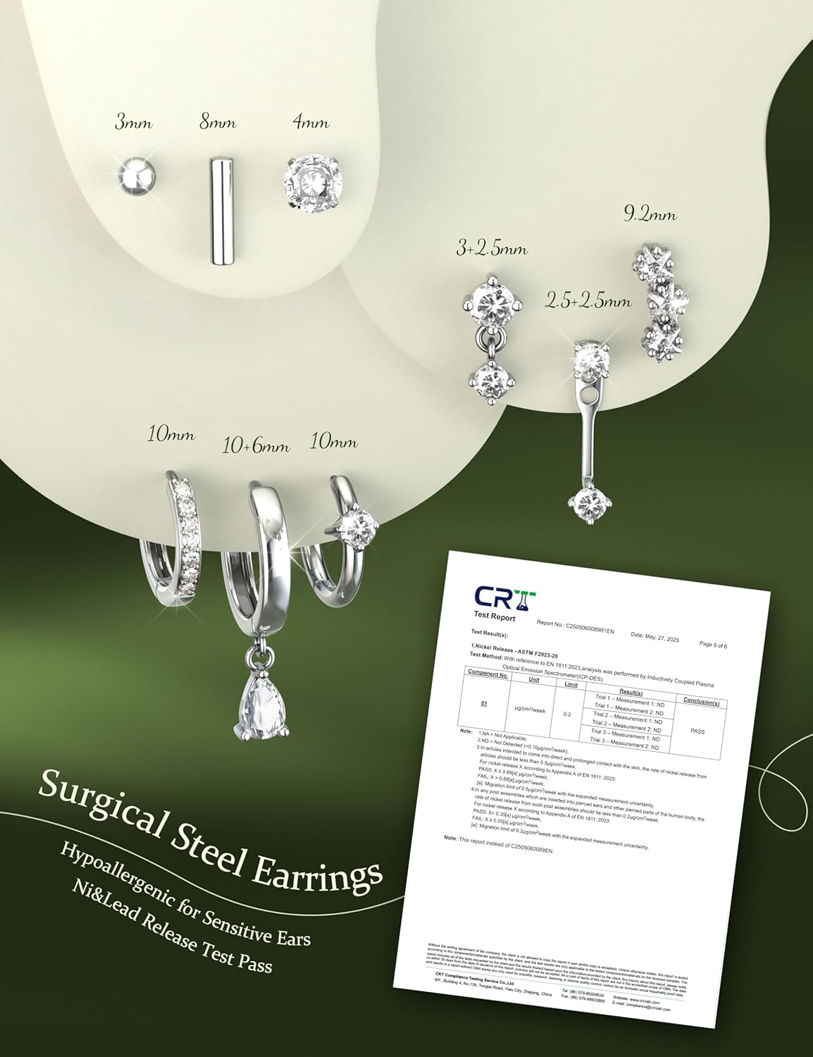 Hypoallergenic Stud Hoop Silver 14K Gold Plated Earrings Stacks - 9 Pairs Surgical Stainless Steel Earring Set for Sensitive Ears - Small Ear Piercing Flat Back Cartilage Earrings for Women Trendy Gifts - Image 4