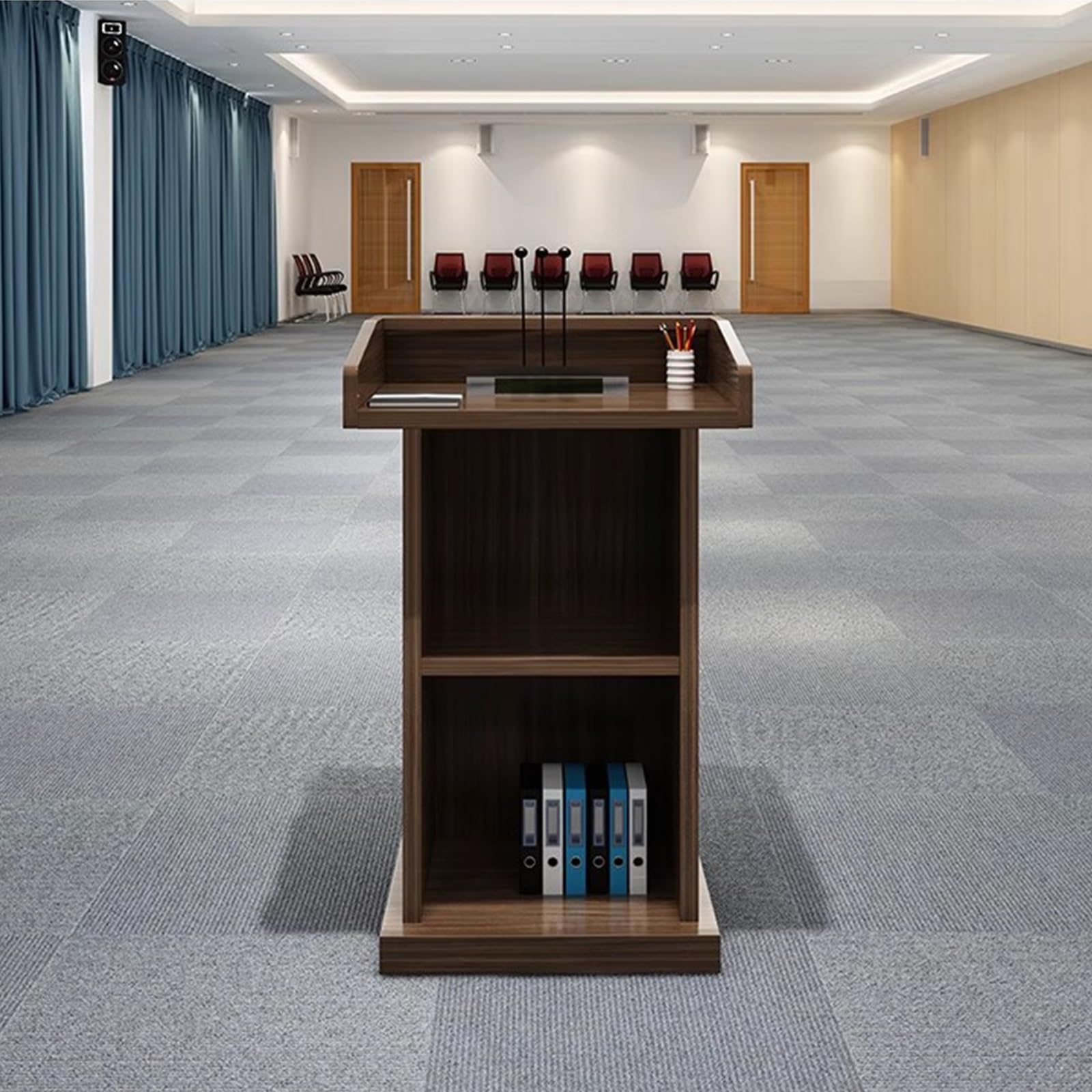 Podio in Legno di Noce, Spazio per fermarsi, Lettura Ampia e Adatta per Matrimoni, presentazioni, discorsi pubblici e conferenze, leggio Professionale