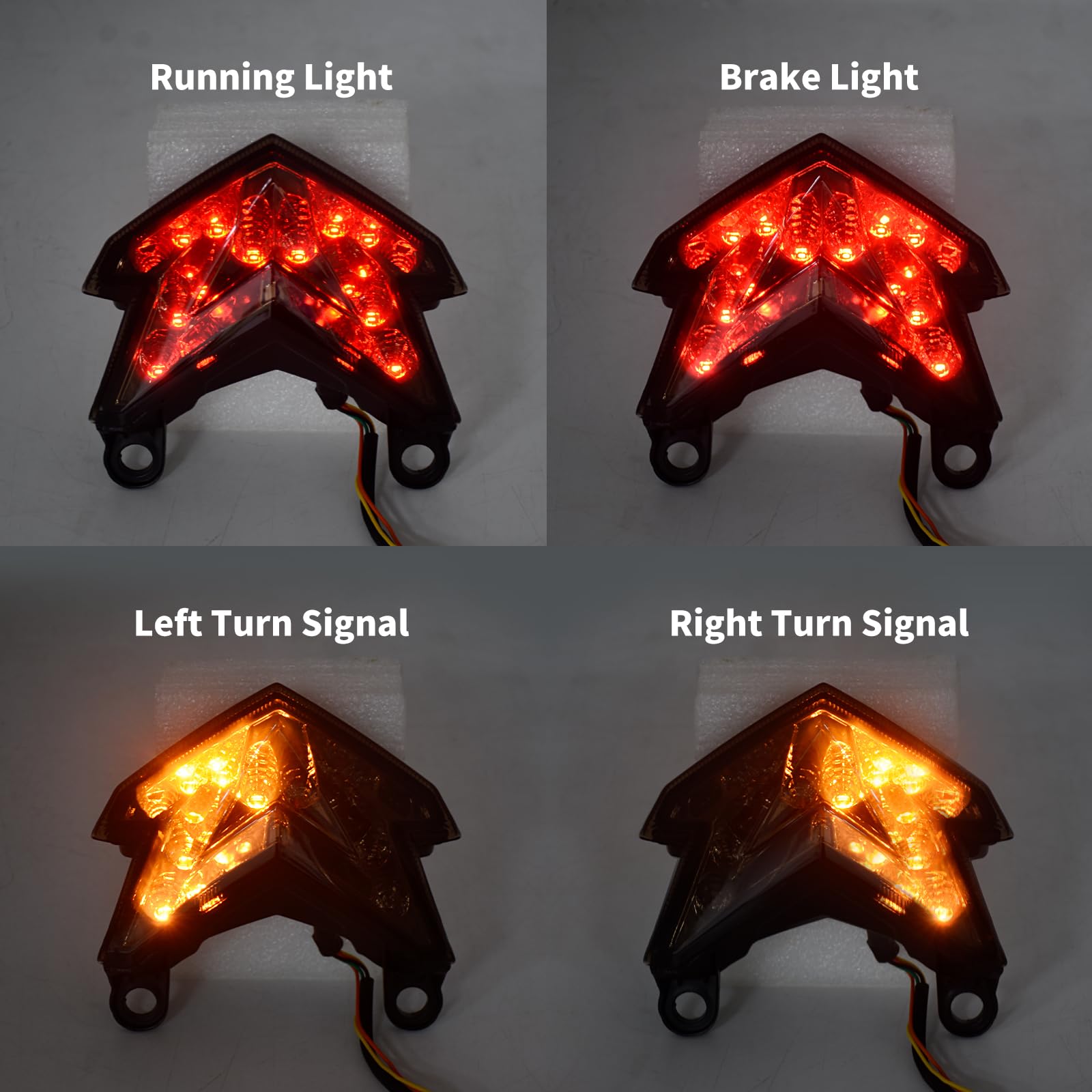 HDBUBALUS Motorcycle LED Rear Tail Light Integrated Brake