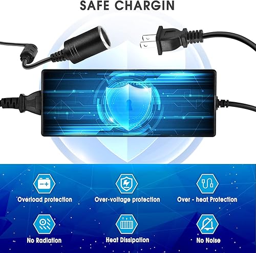 Miniatura 4 de Shentian Fuente de alimentación para encendedor de cigarrillos, adaptador de CA a CC de 110 V-240 V a 12 V, convertidor de cargador de alimentación