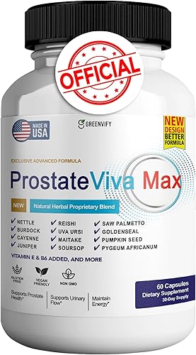 ProstateViva Max - Suplementos de próstata para hombres, suplementos de salud, máxima fuerza, totalmente naturales para apoyar la función normal y