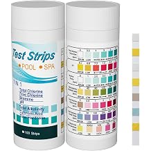7 in 1 Hot Tub Test Strips, 100 Strips Pool and Spa Test for pH,Total Alkalinity,Free Chlorine, Bromine,Total Hardness, Cyanuric Acid, and Total Chlorine