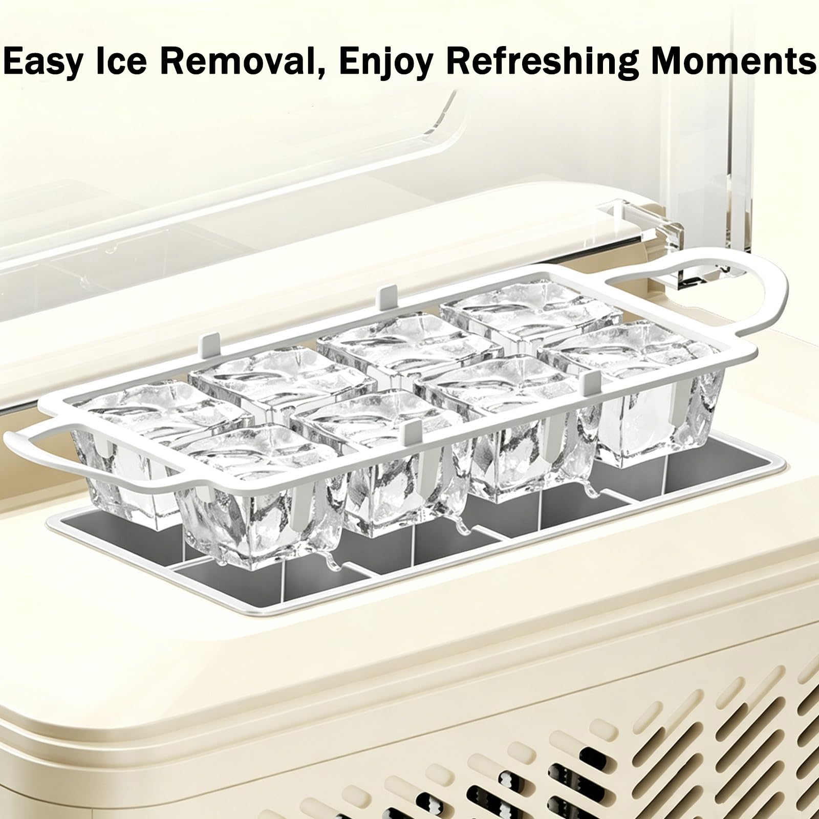 Máquina Para Hacer Cubitos De Hielo De 120 W, Mini Máquina De Hielo Portátil Con Bandeja Para 8 Cubitos, Preparación Rápida En 15 Minutos, Perfecta Para El Hogar, La Oficina, Camping Y Fiestas