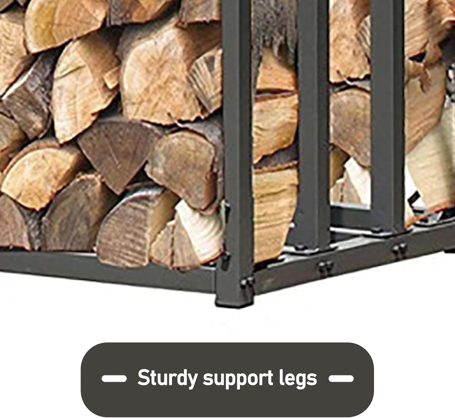 Firewood Rack, Fireplace Wood Storage Holder, Firewood Rack Outdoor/Indoor, 185X70X185CM for Fireplace Wood Storage, Black