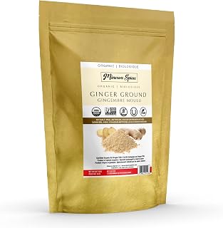 Minerva Spices Organic Ginger Ground, 5 Pounds, 2.26 kg, Premium Quality, 100% Pure, Non-GMO, Vegan, Gluten-Free and Kosher Certified
