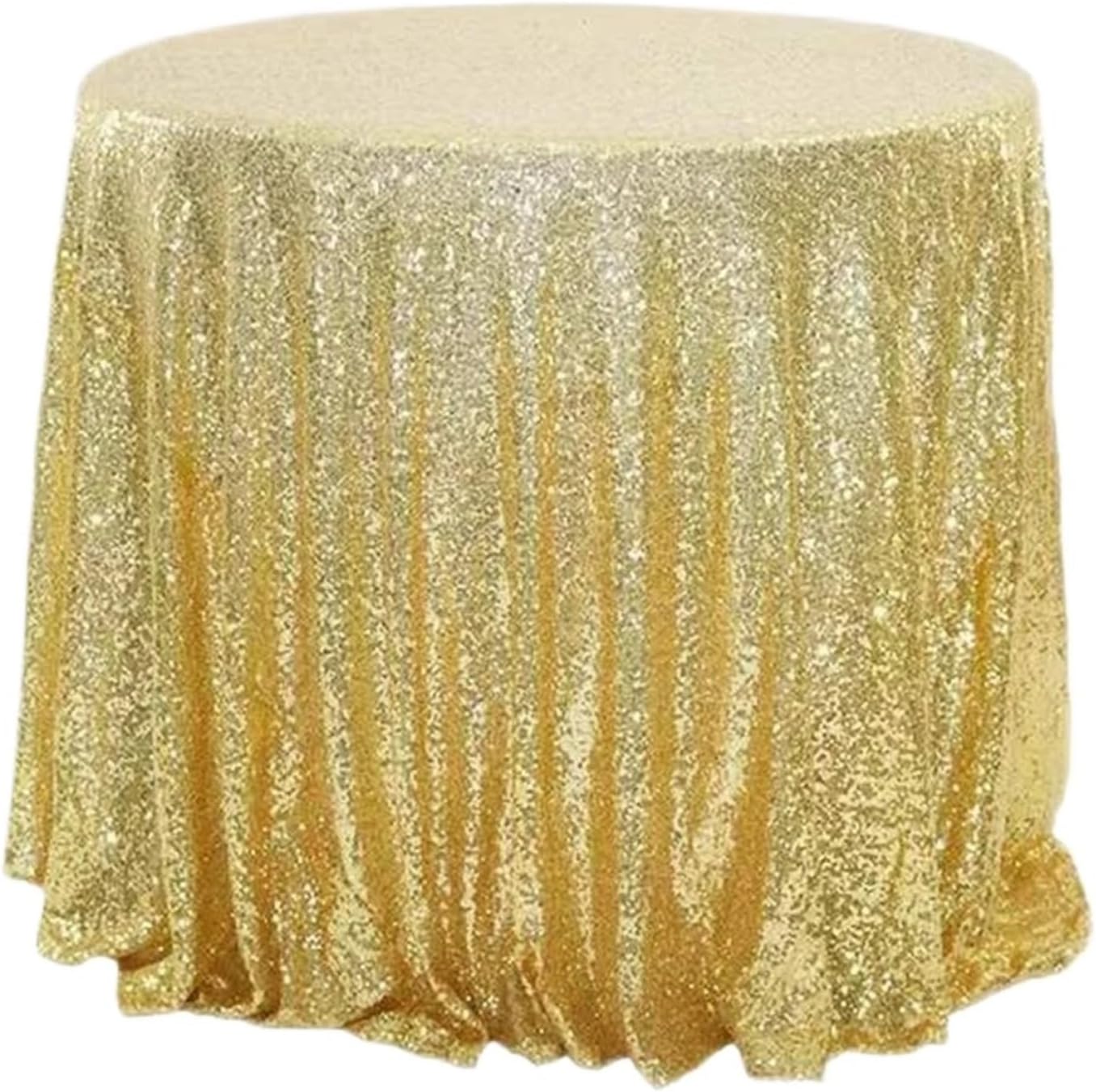 Black and Gold Round Tablecloth 4pcs Round Sequin Tablecloth Covers Home Wedding Birthday Christmas Party Sparkling Table Decor Supplies(Golden,120cm)