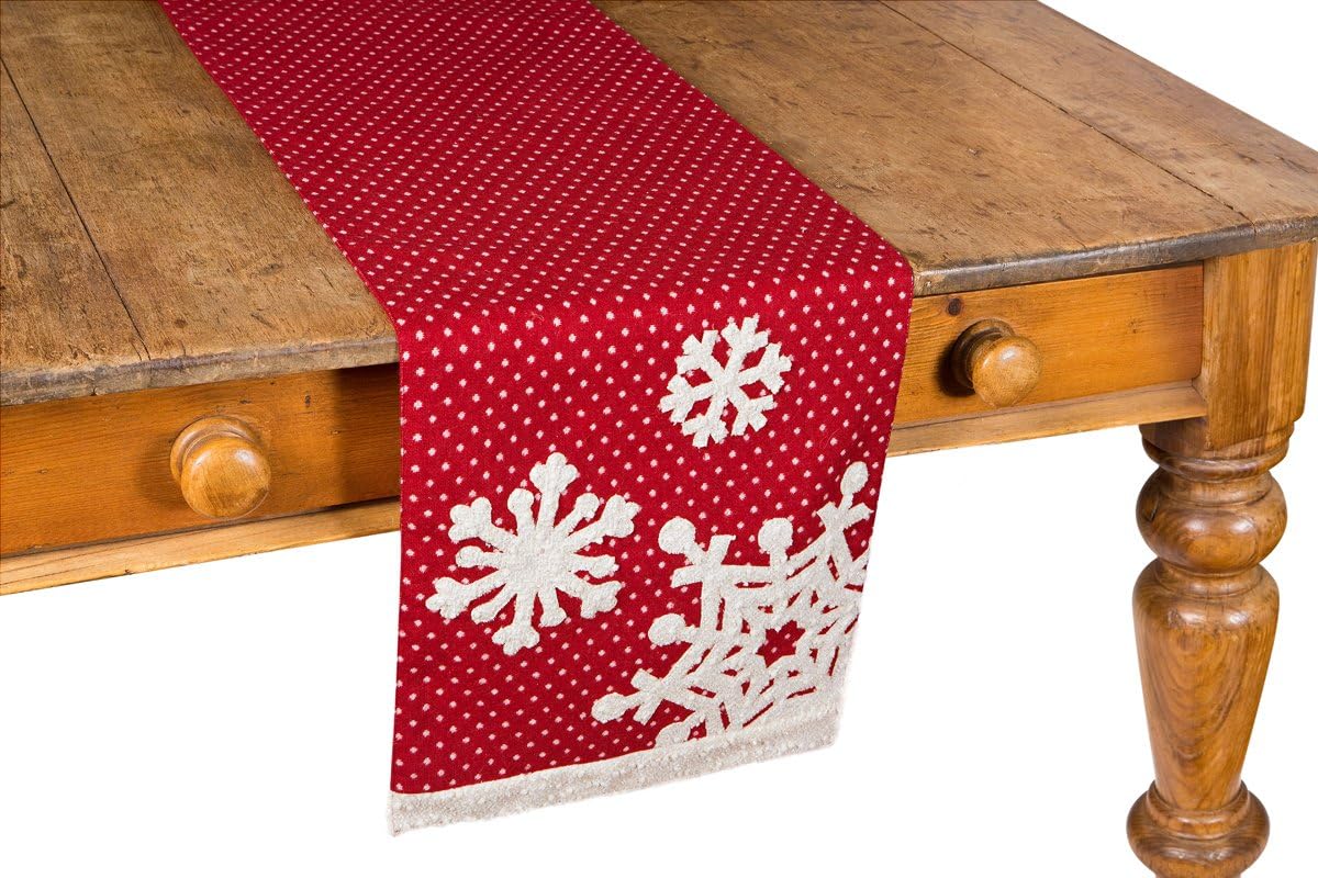 Snowflake Christmas Table Runner, 13 by 108"