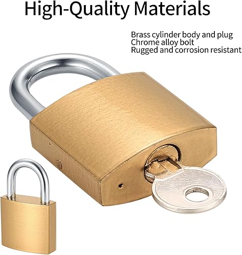 Miniatura 3 de 4 candados pequeños con llave con llaves, candados de almohadilla, candado de latón macizo con llave, cerraduras de casilleros con las mismas llaves