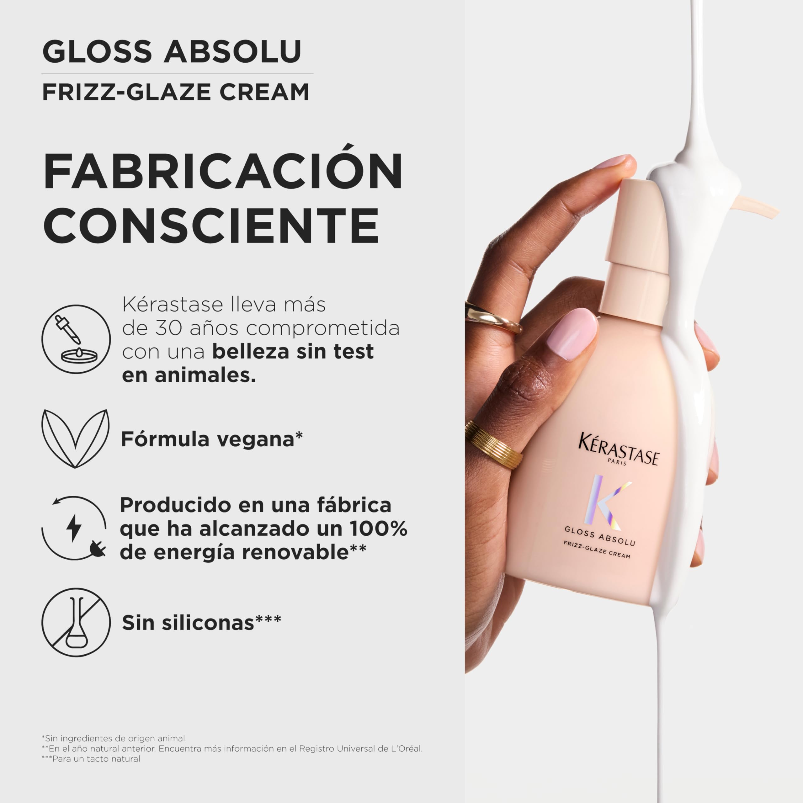 Kérastase Gloss Absolu Frizz-Glaze Cream, Crema Moldeadora Antifrizz para Cabello Muy Encrespado, Con Ácido Glicólico, Ácido Hialurónico y Aceite de Rosa Silvestre, 240 ml