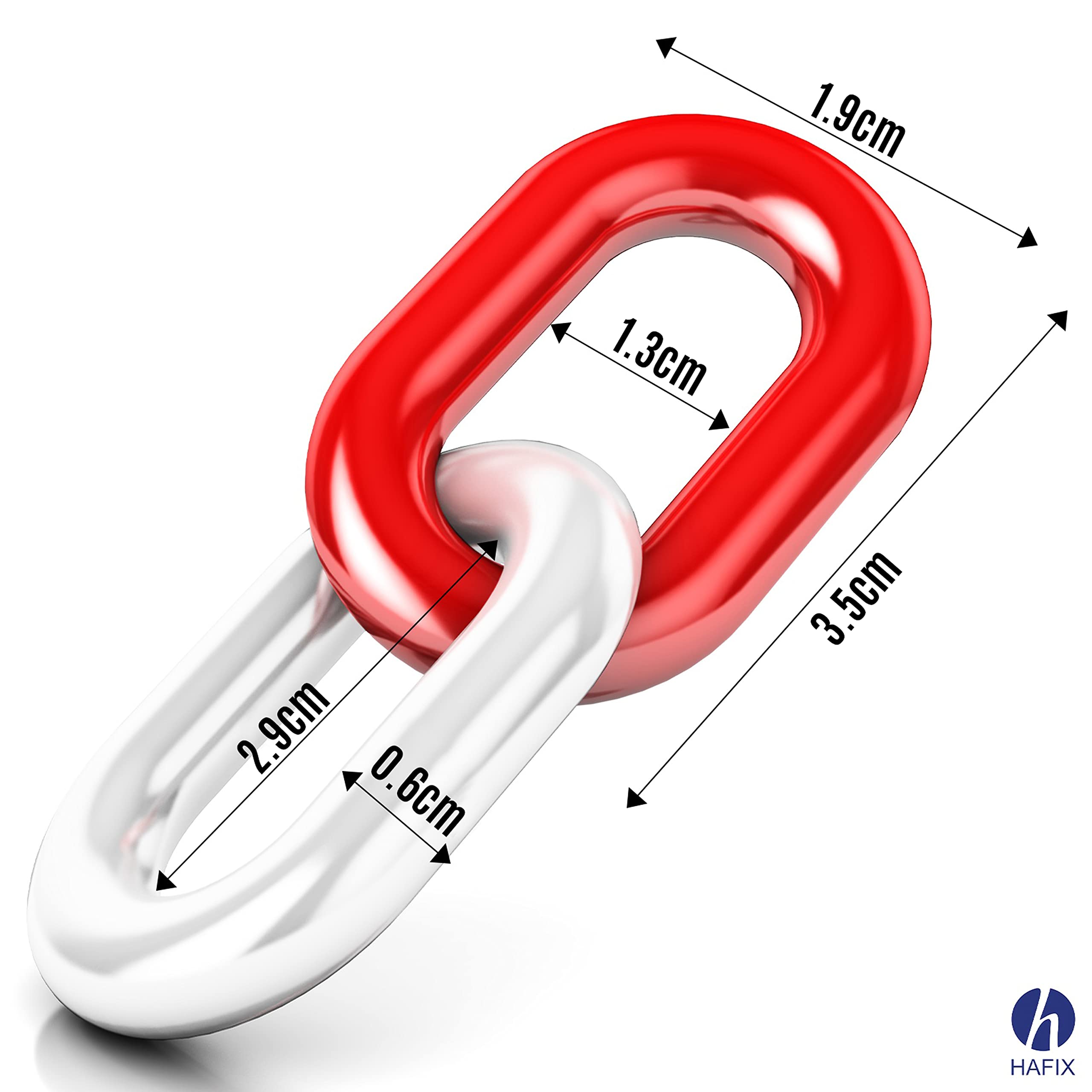 Wiltec Absperrkette 5 m lang mit 6 mm, robuste Kunststoffkette rot-weiß, Sicherheitskette Wiltec Absperrkette 5 m lang mit 6 mm, robuste Kunststoffkette rot-weiß, Sicherheitskette