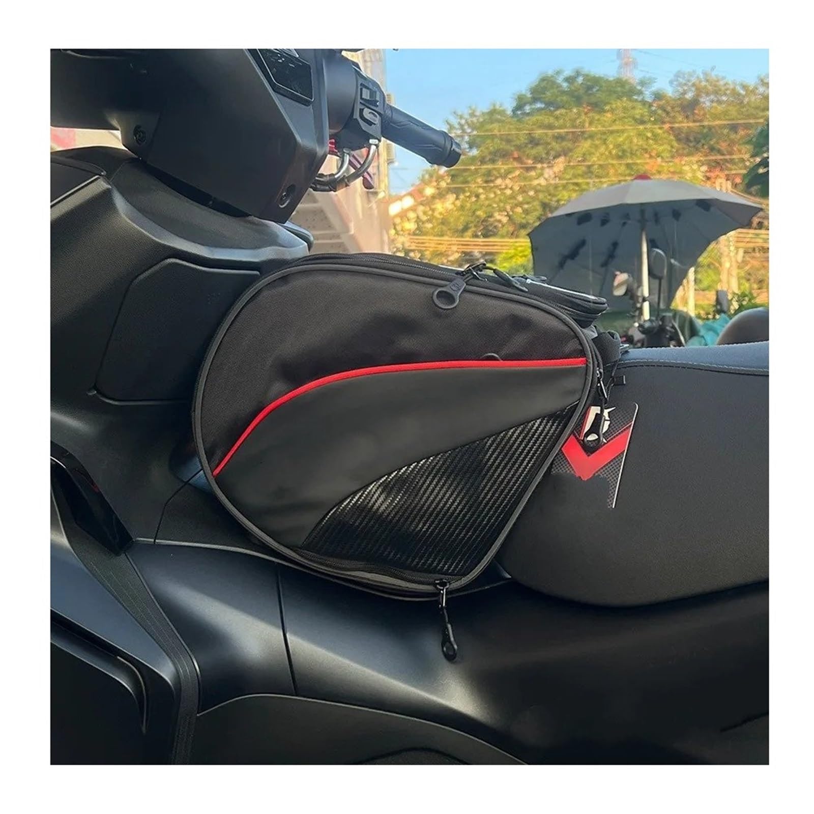 Moto Borsa Telaio Per NMAX 125 155 160 Per TMAX 500 560 Per XMAX 250 300 400 Borsa Serbatoio Carburante Tunnel Per Scooter 25 Litri Attrezzi Viaggio Bagagli(Black)