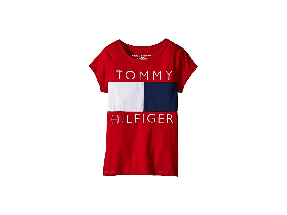 

Tommy Hilfiger Kids Pieced Flag Tee (Big Kids) (Regal Red) Girl's T Shirt