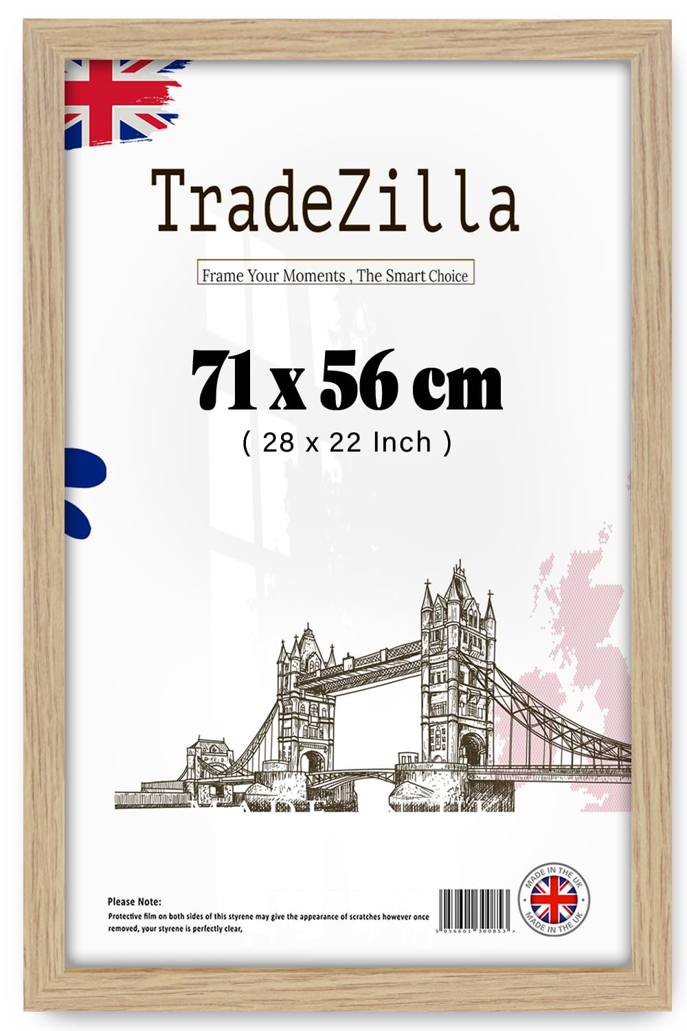 Tradezilla Oak | Luxurious Large (71 X 56 Cm) Poster Frame Engineered Wood, 28 X 22 Inch Horizontal/Vertical Display Seasonal/Occasion Gifts [ ]