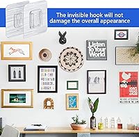 Vista 4 de 30 ganchos adhesivos de pared de doble cara, 15 libras máximo, resistentes, limpios e impermeables para baño, cocina, colgar cuadros