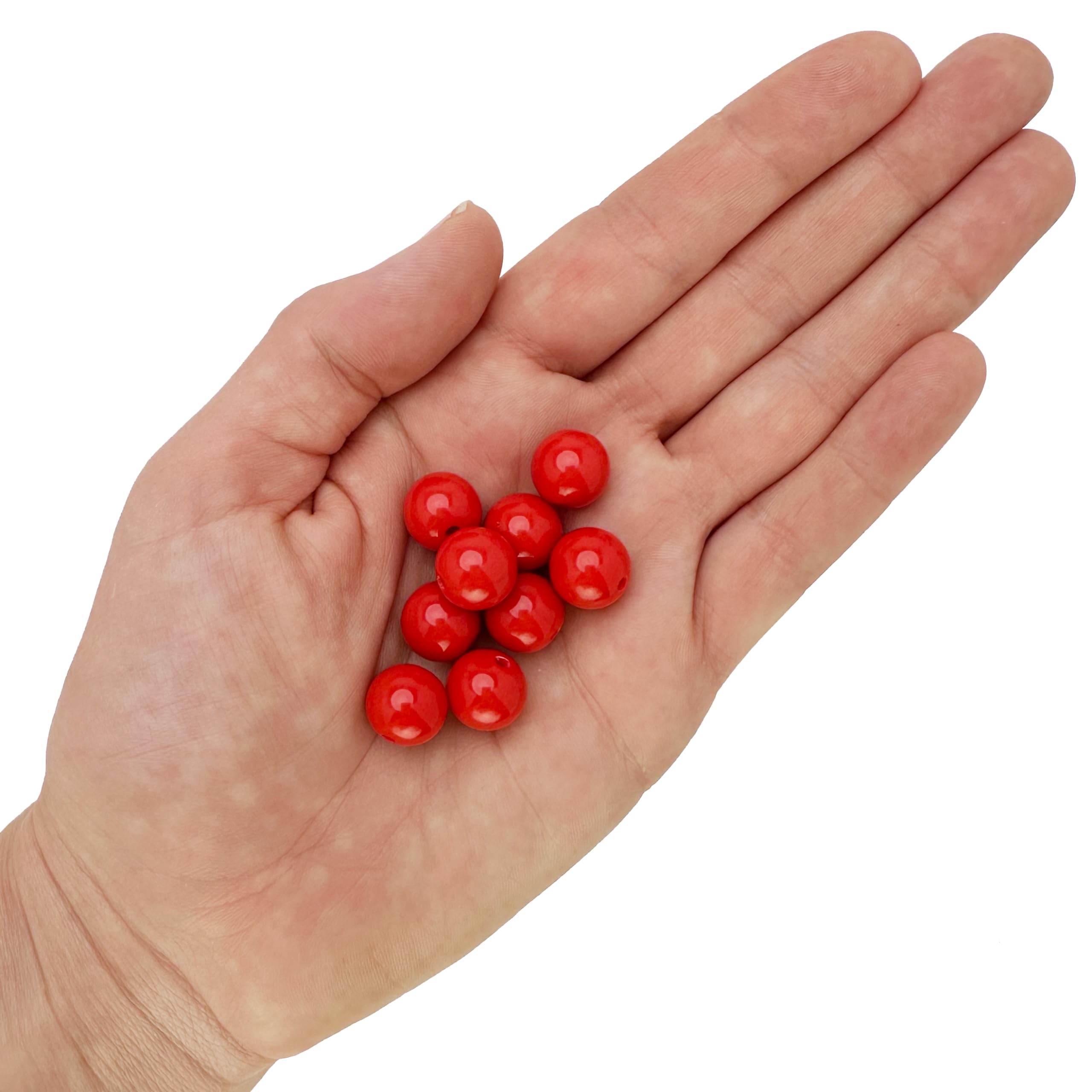 Koraliki z mosiężnym rdzeniem, Opakowanie 1000 okrągłych koralików akrylowych z dużym otworem 2,9 mm, wielokolorowe, różne rozmiary(Red,12mm)