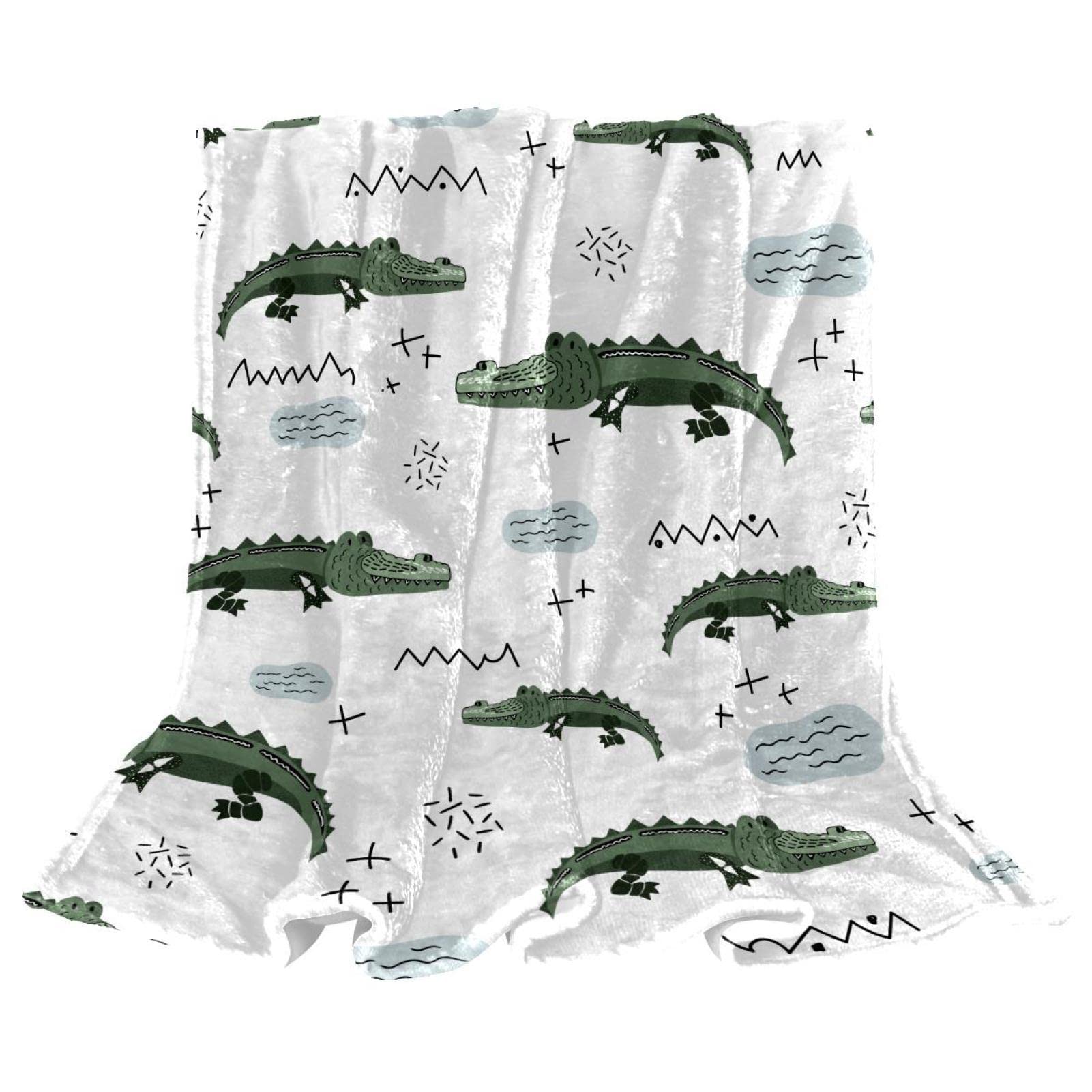Couverture polaire crocodile grand jeté de lit chaud plaid canapé salon