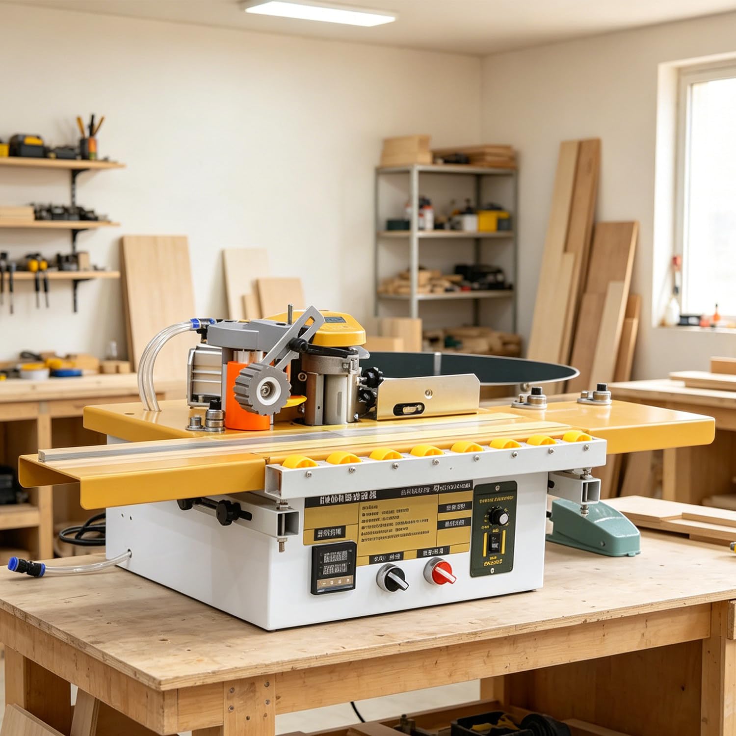 XueFulxion Portable Edge Bander for Woodworking,Curve Straight with Microcomputer Intelligent Temperature Control,Edge trimming thickness: 0.3-3mm,1000ml Adhesive Capacity B