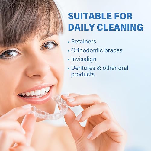Miniatura 3 de Limpiador de retenedores, espuma limpiadora de dentaduras postizas para blanquear los dientes, limpiador de frenillos limpia debajo de soportes de