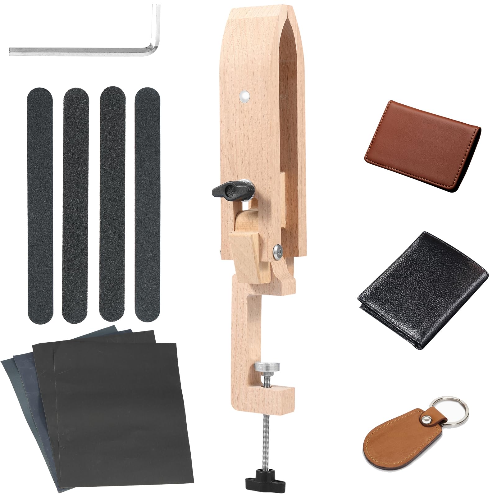Stitch Pony, Foldable Table Desktop Stitching Pony Horse Clamp Adjustable Leather Sewing Pony Professional Leather Working Kit for DIY Hand Leathercraft Sewing Stitching