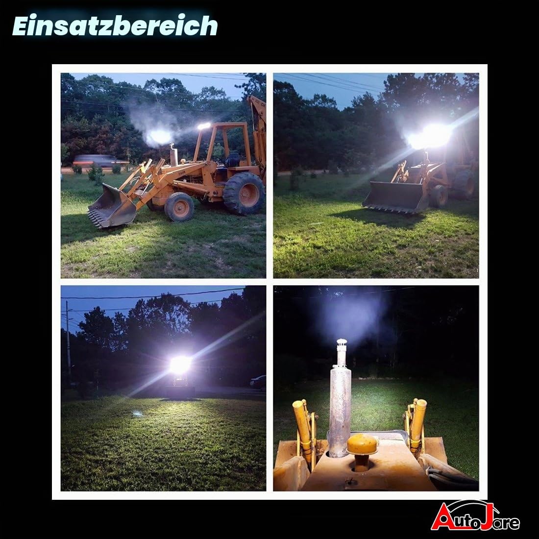 48W CRE LED Arbeitsscheinwerfer 12V 24V Zusatzscheinwerfer 4800LM Offroad Scheinwerfer Motorrad Flutlicht für Traktor Bagger offroad SUV ATV UTE UTV (2 Stück)